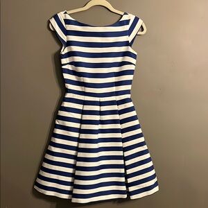 Kate Spade Mariella Blue and White Striped Cap Sleeved Dress
